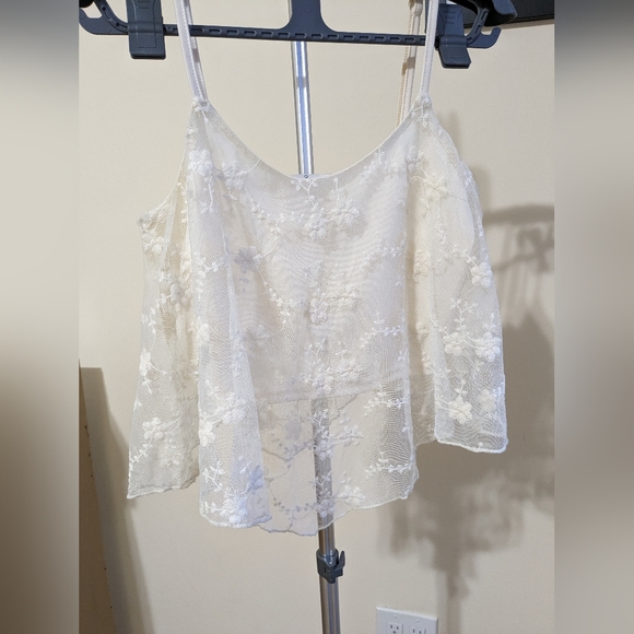 NWOT American Rag White Lace Crop Top XS - Picture 3 of 7
